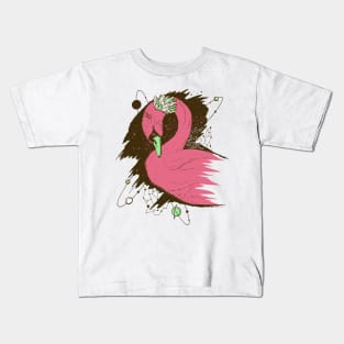 Pink Mint Swan Among The Stars Kids T-Shirt